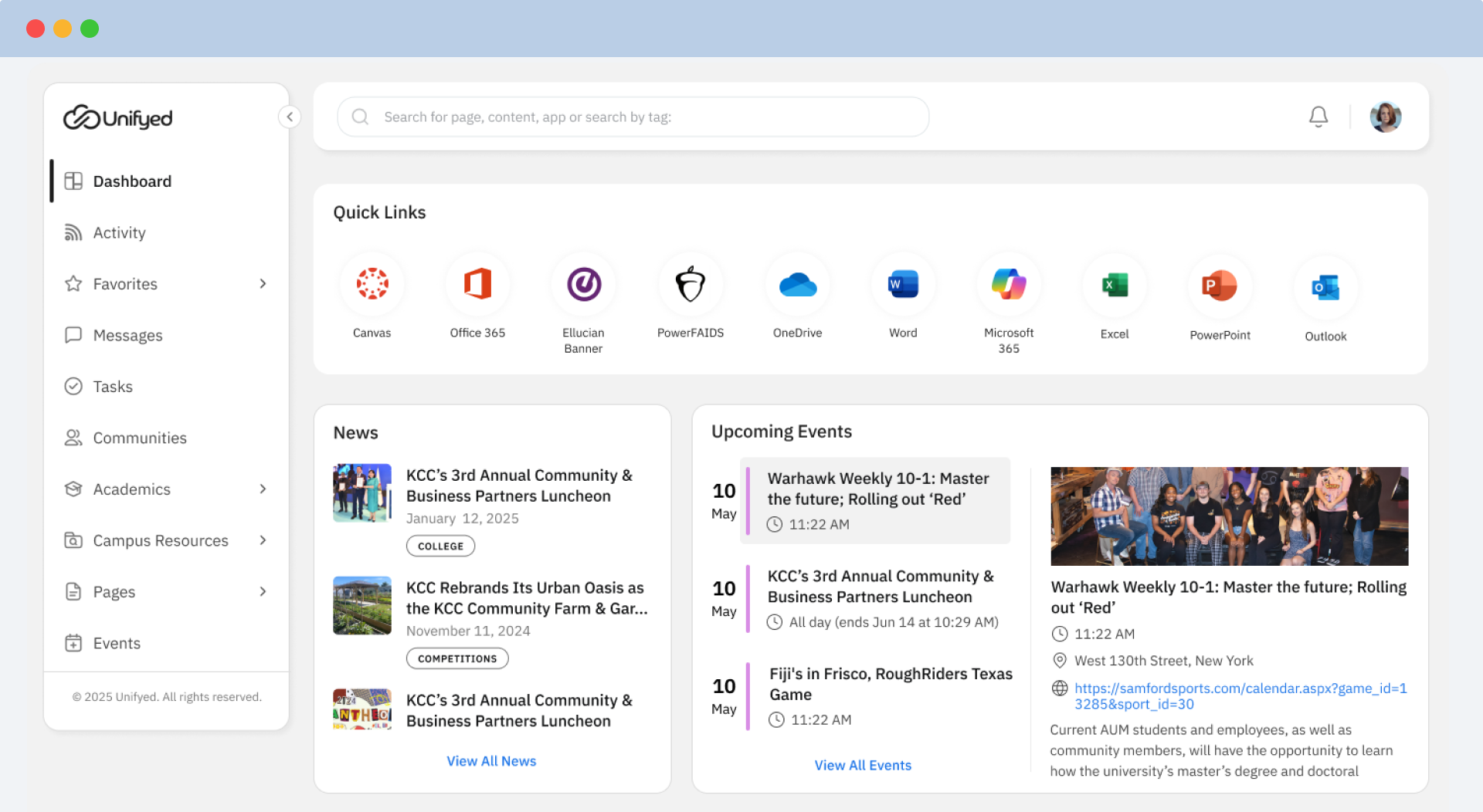 Unifyed StudentX Engagement Dashboard